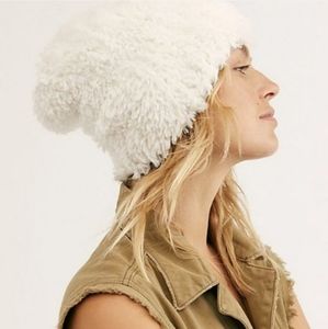 Free People White Fuzzy Hat